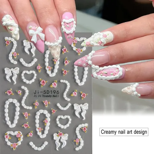 Adhesivo Para Decoración De Uñas Fspronail Cream, 5 Unidades