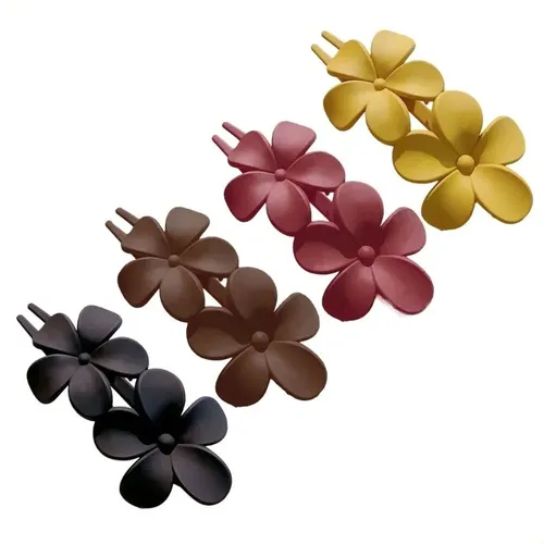 Pinza Para El Pelo Con Estampado Floral Mate, Con Agarre Fue