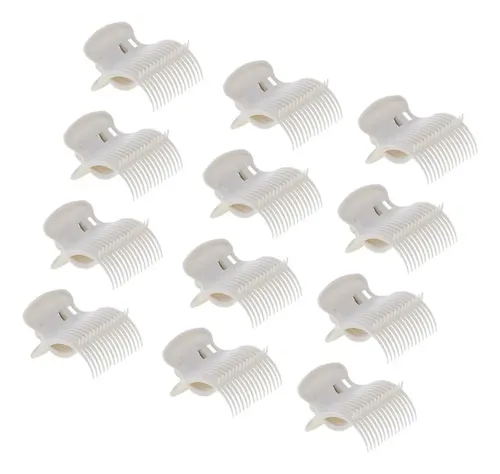 12 Rulos & Pinzas Para Cabello Jumbo Grandes Beige