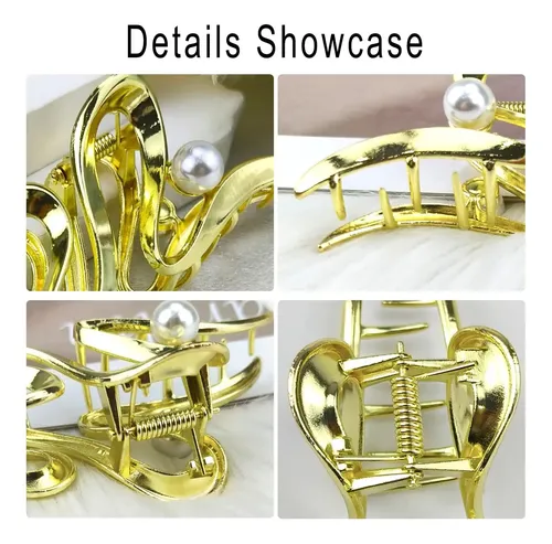 Broche Para Pelo De Moda, Grande Plateado Metal 11cm
