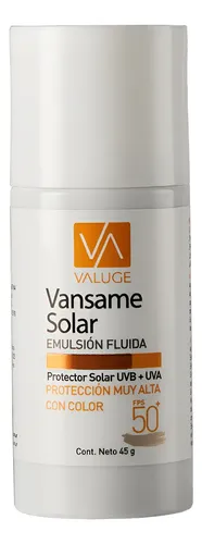 Vansame Protector Solar Emulsión Facial Fps 50+ Con Color