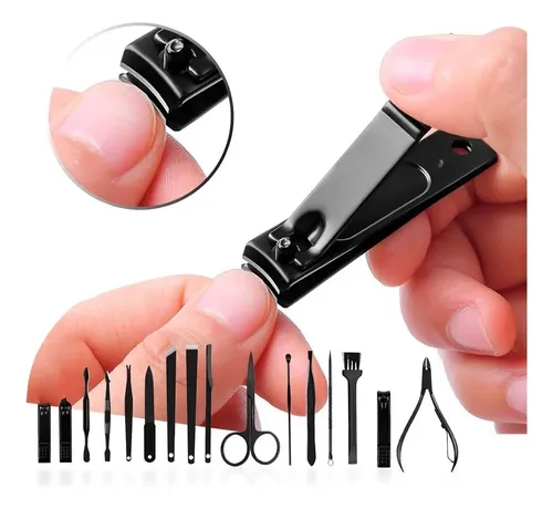 Yensen Kit Manicura 16 Piezas Acero Inoxidable Con Cortaúñas Lima Alicate