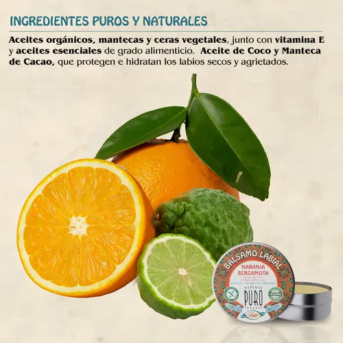 Bálsamo Labial en Lata Naranja y Bergamota Boti-k Puro