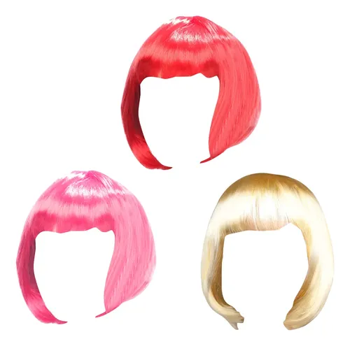 5 Peluca Corta Lacia Colores Cosplay Disfraz Fiesta Colorido