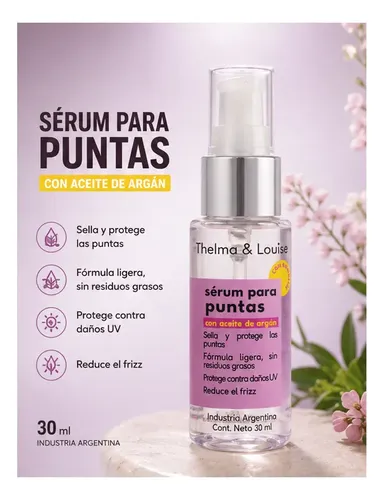 Sérum Para Puntas Con Aceite De Argán 30ml Anti Frizz Brillo