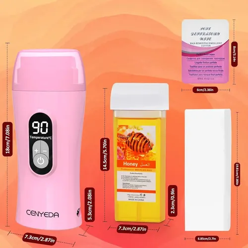 Kit De Cera Digital Cenyeda Roll On Para Piel Sensible