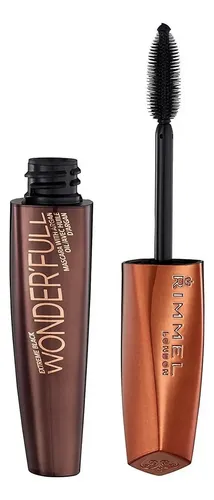 Máscara de pestañas Rimmel London Wonder’Full con aceite de Argán 11ml color extreme black 1 unidad