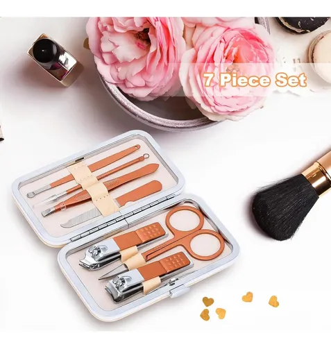 Juego De Manicura Hold-u-dream 7 En 1 Acero Inoxidable Oro