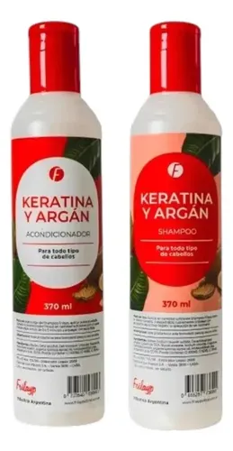 Shampoo + Acondicionador Keratina Y Argan Frilayp X370ml.
