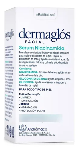 Dermaglós Facial Sérum Niacinamida Antimanchas Refina Poros