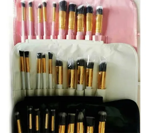 Set De 10 Brochas Maquillaje Kabuki Profesional + Estuche