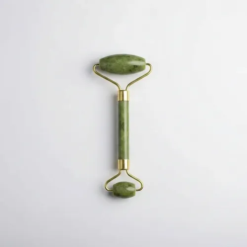 Masajeador Doble Rodillos De Piedra Jade Facial Corporal