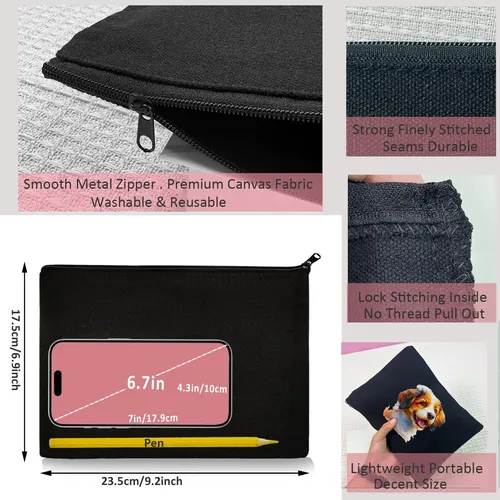 Bolsas De Maquillaje Koolmox 20 Bulk, Lisas, De Lona Negra,