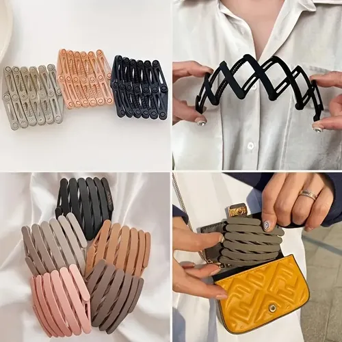 4 Piezas Diadema Retráctil Plegable Para Mujer