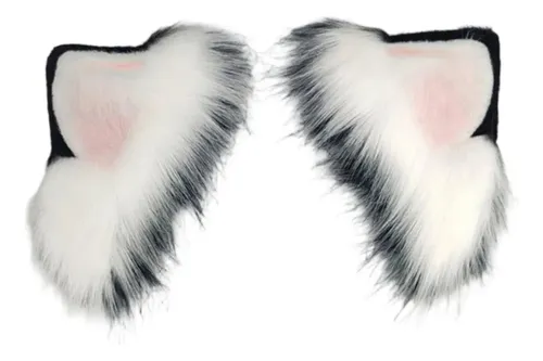 Diadema Con Orejas, Diadema De Pelo Sintético Con Negro