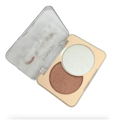 Paleta Iluminador Dúo Pink 21 Glam Maquillaje Brillo Intenso Tono 02