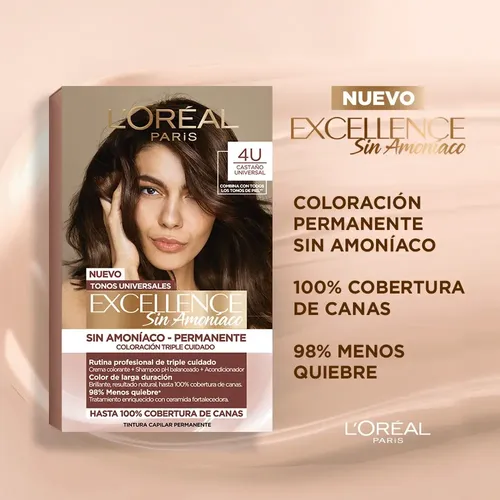Coloración Permanente Excellence Sin Amoníaco L’oréal Paris 1u Negro Universal