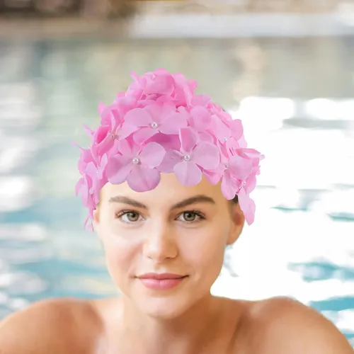 Gorro De Natación Moderno Con Pétalos Florales