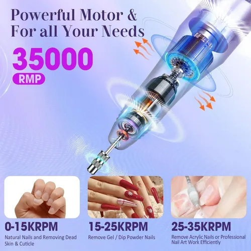 Torno Para Uñas Lierkiss 35000rpm Lima Eléctrica Para Uñas C
