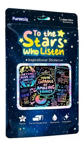 100 Pcs Holographic Positive Affirmation Stickers To The Sta