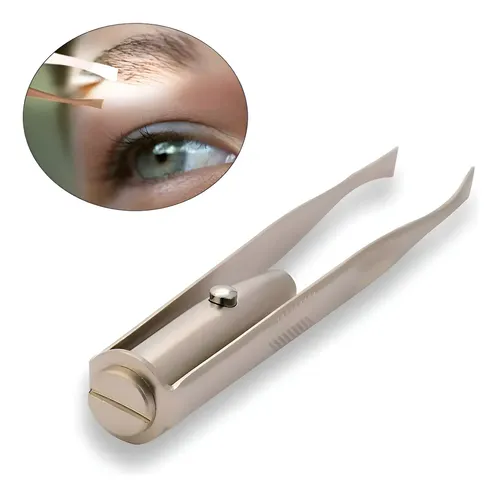Pinzas For Depilar Ceja Con Luz Led, Pinza Ceja Luces Led