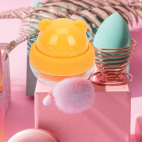 Esponja De Maquillaje Con Forma De Oso, Forma De Oso, Caja D