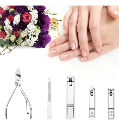 Set Manicura Pedicura 12 Piezas Acero Inoxidable Con Estuche