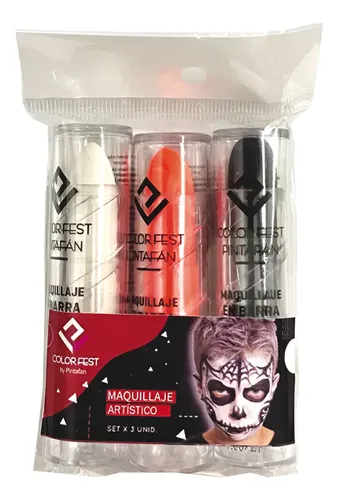 Kit X 3 Maquillaje Artistico Barra Halloween Cuerpo Rostro