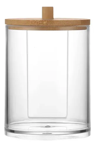 Organizador Porta Algodón Acrílico Y Madera Small