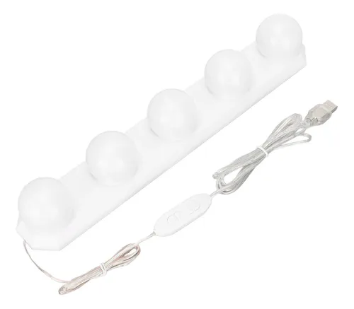 Espejo De Tocador Led, 5 Bombillas Regulables, 3 Modos De Co
