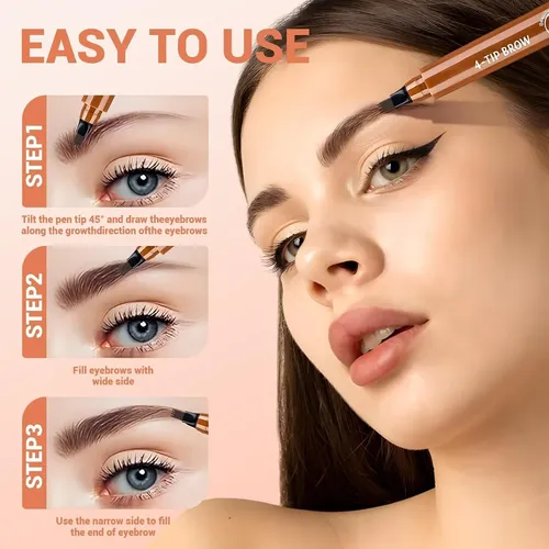 Lápiz Microblading De Cejas 4 Puntas Impermeable Teamoda