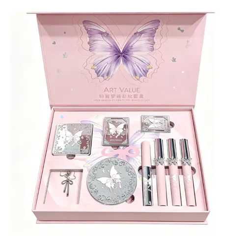Art Value Caja Maquillaje Rosa Regalo Completo Kit Fácil,;