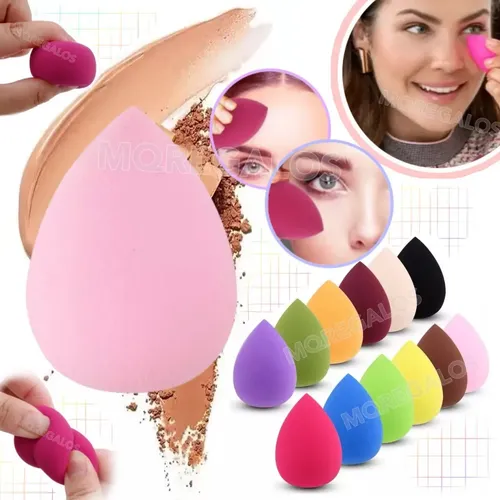 Esponja En Forma De Gota Para Maquillaje Liquido Y Polvo