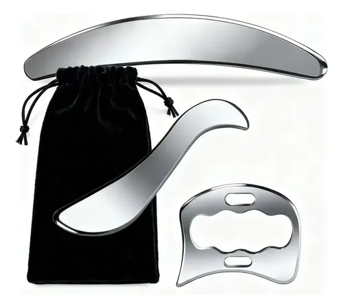 Juego De Herramientas De Masaje Facial Gua Sha De Acero Inox