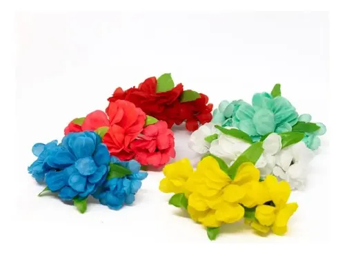 Broches De Pelo Hebillas Flores Pack X 12 Unidades Colores