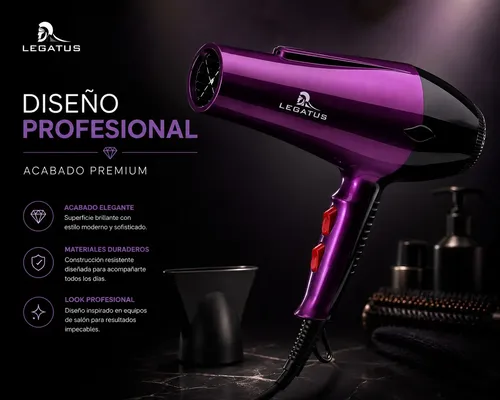Secador De Cabello 600w Con Aire Frio Y Caliente Ionico Pro