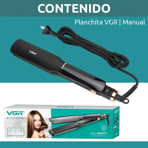 Planchita De Pelo Profesional Vgr V-519s Cerámica 230°c Negro