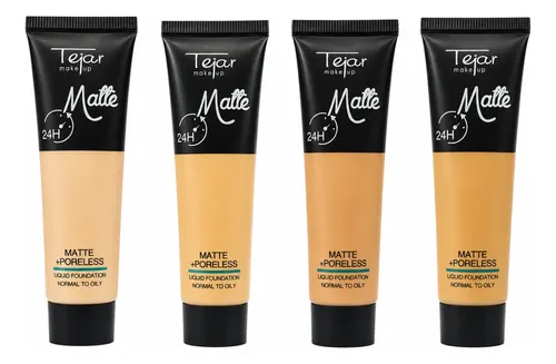 Set 24 Bases Maquillaje Liquida Foundation Tejar Matte 24 Hs
