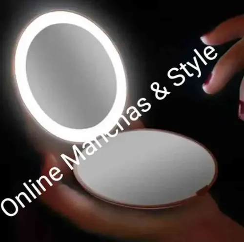 Espejo Luz Led Usb Portátil Bolsillo Cartera Maquillaje