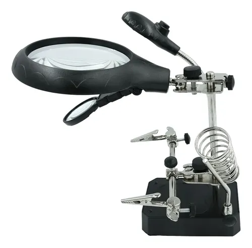 Soporte De Soldadura Para Lupa De 2,5/7,5/10x Con Luz Led