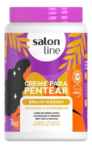 Salon Line Crema Para Peinar Brillo Máximo 1kg Hidratante