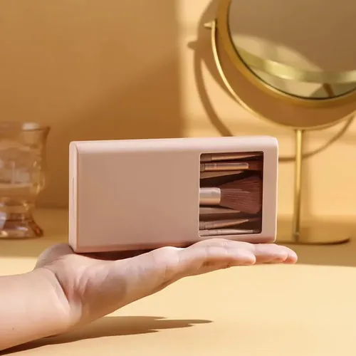 Estuche Con Brochas De Maquillaje Para Viaje