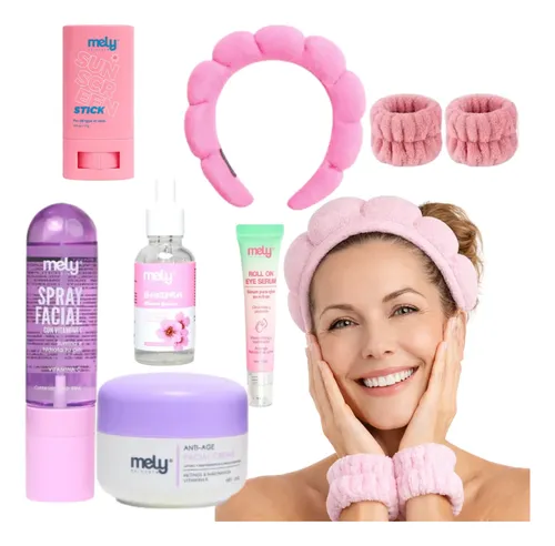 Rutina Skincare Antiarrugas Antiedad+vincha Rigida Muñequera