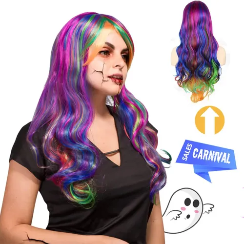 W Peluca Larga Rizada Ondulada De Anime Para Cosplay H