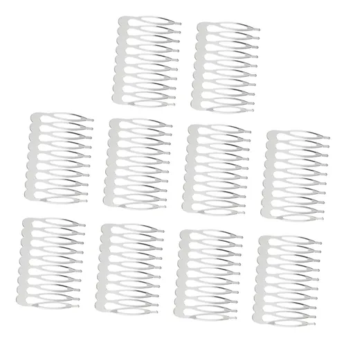 Peineta De Metal Para Bodas Y Novias, 10 Piezas Plateado