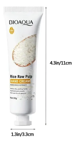 Crema para Manos Bioaqua de Arroz Blanqueadora e Hidratante, 30 g