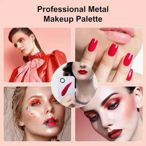 Paleta De Maquillaje De Acero Inoxidable Con Espátula