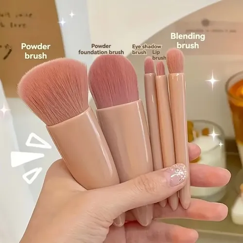 Set De 5 Brochas De Maquillaje Portátil Con Estuche