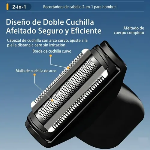 Corta Pelo 2 En 1 Corporal Barba Cabello Recargable Display