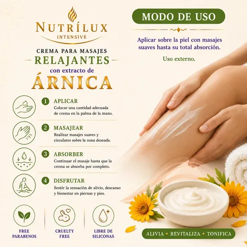 Crema Para Masaje Arnica Desinflamante 5 Lts Nutrilux